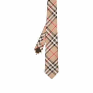 Burberry Tan and Red Classic Plaid Men's Tie